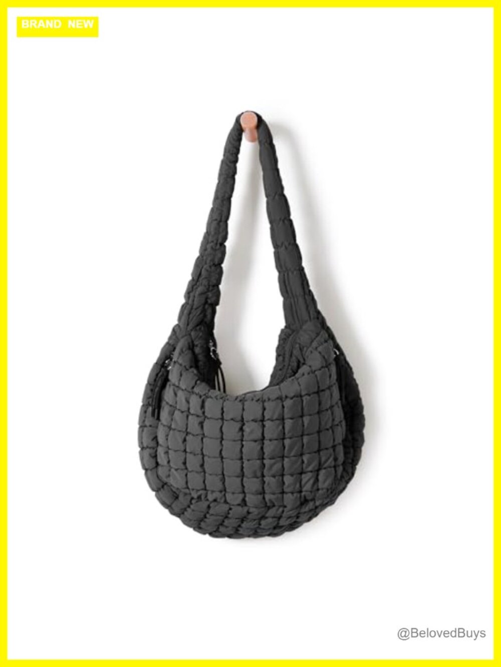 Quilted Carryall Tote Bag Lightweight Padding Crossbody Hobo